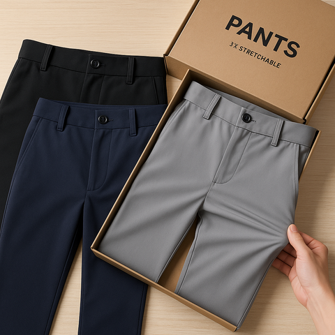 3x Stretchable Pants for Men (Set of 2)