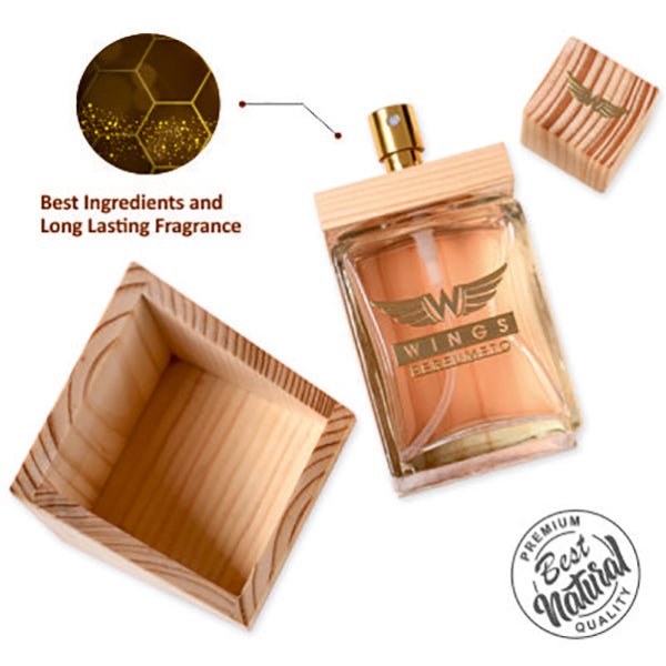 Wooden Carved Box Perfume: Musky Essence with Spicy Verbena Blend